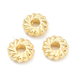 Alloy Spacer Beads, Cadmium Free & Lead Free, Flower Disc, Real 18K Gold Plated, 8x2.5mm, Hole: 2mm(X-PALLOY-O103-06G)
