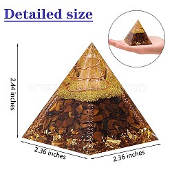 Crystal Pyramid Ornaments Blessing Pyramid Healing Angel Crystal Pyramid Stone for Home Office Decoration Gift Collection, 60x60x62mm(JX351A)