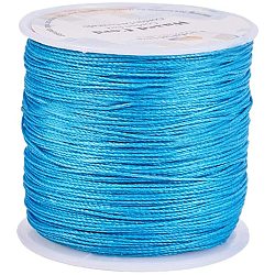 PandaHall Elite Round Waxed Polyester Cords, Twisted Cord, Dark Cyan, 0.5mm, about 106m/roll(YC-PH0002-05E)