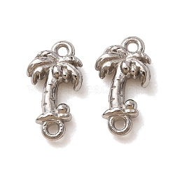 304 Stainless Steel Connector Charms, Coconut Tree Links, Stainless Steel Color, 11.5x6.5x2.5mm, Hole: 1mm(STAS-N124-65P)