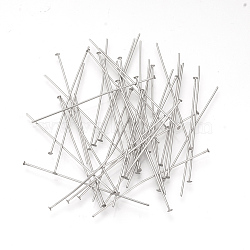 Tarnish Resistant 304 Stainless Steel Flat Head Pins, Stainless Steel Color, 30x0.7mm, 21 Gauge, Head: 1.2~1.5mm(STAS-Q218-01B)