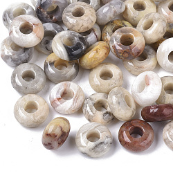 Natural Crazy Agate European Beads, Large Hole Beads, Rondelle, 10x4.5mm, Hole: 4mm(X-G-Q503-10)