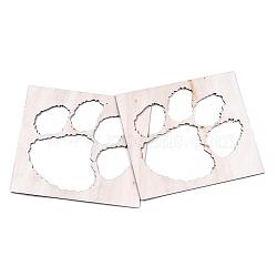 (Holiday Stock-Up Sale)Unfinished Wood Cutouts, Laser Cut Wood Shapes, for Home Decor Ornament, DIY Craft Art Project, Dog Paw Prints, Tan, 20x18cm(WOOD-R267-13)