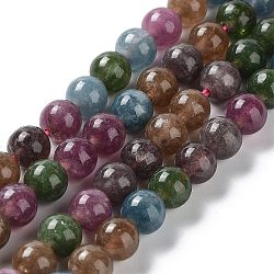Dyed Natural Malaysia Jade Beads Strands, Round, Colorful, 6~6.5mm, Hole: 1mm, about 30pcs/strand, 7.28 inch(18.5cm)(G-G021-01A-02)