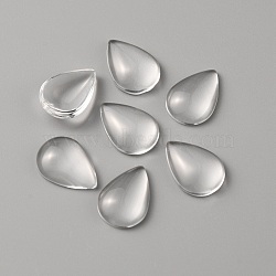 Transparent Glass Cabochons, Teardrop, Clear, 14x10x3.5mm(GLAA-WH0022-94B)