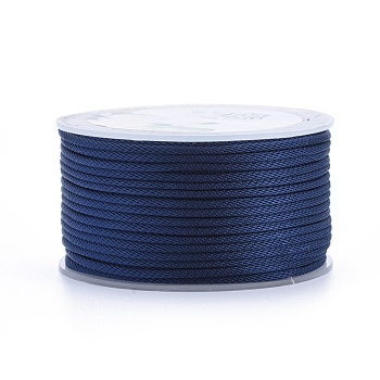 Polyester Braided Cords, for Jewelry Making Beading Crafting, Prussian Blue, 2mm, about 21.87 yards(20m)/roll