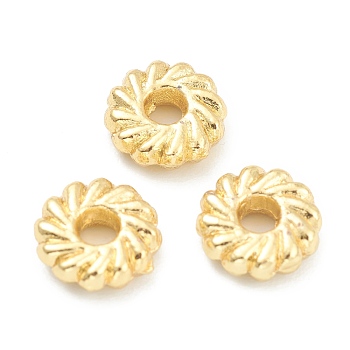Alloy Spacer Beads, Cadmium Free & Lead Free, Flower Disc, Real 18K Gold Plated, 8x2.5mm, Hole: 2mm