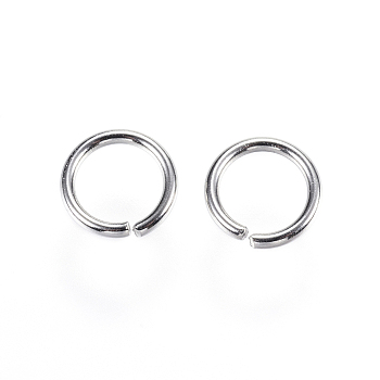 304 Stainless Steel Jump Rings, Open Jump Rings, Stainless Steel Color, 10x1.4mm, Inner Diameter: 7.2mm