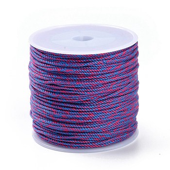 Macrame Cotton Cord, Braided Rope, with Plastic Reel, for Wall Hanging, Crafts, Gift Wrapping, Dark Orchid, 1.2mm, about 54.68 Yards(50m)/Roll