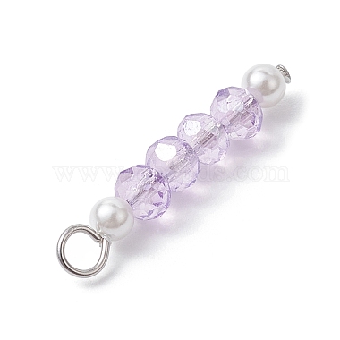 7 pcs 7 pendentifs en perles de verre et de perles rondes de couleur(PALLOY-JF02556)-4