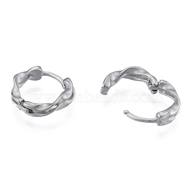 Non-Tarnish 316 Surgical Stainless Steel Twist Hoop Earrings for Men Women(EJEW-N052-09)-3