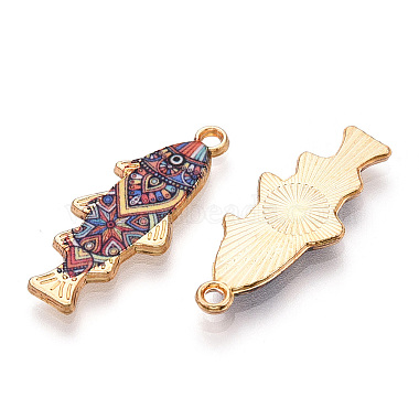 Golden Yellow Fish Alloy+Enamel Pendants