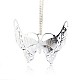 Antique Silver Plated Alloy Rhinestone Butterfly Pendants(ALRI-N020-01)-2