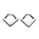 304 Stainless Steel Rhombus Huggie Hoop Earrings(STAS-J033-08P)-1