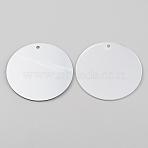 Acrylic Mirror Pendants, Flat Round, 75x1.5mm, Hole: 4mm(FIND-WH0417-82B)