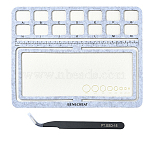 Felt Bead Design Board, DIY Beading Jewelry Bracelet and Anklet dTray, Rectangle, with Stainless Steel Tweezers, Gray, 239x300x6mm, 1pc(DIY-YW0010-45)