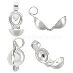 20Pcs 925 Sterling Silver Bead Tips, Silver, 13x4mm, Hole: 2mm(STER-BBC0007-85)