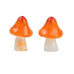 Mushroom Themes Resin Display Decorations, for Home Office Decorations, Dark Orange, 14x13.5x20.5mm(DJEW-S002-01A)