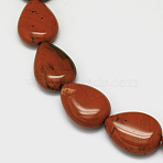 Teardrop Red Jasper Bead Strands, 18x13x6mm, Hole: 1mm, about 23pcs/strand, 15.9 inch(G-M233-14)