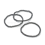 Synthetic Non-magnetic Hematite Beaded Stretch Bracelets, Round, Beads: 4~5mm, Inner Diameter: 2-1/4 inch(5.65cm)(BJEW-A117-A-22)