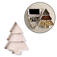 Christmas Tree Shaped Plastic Snack Dried Tray Box, for Kitchen Dining & Bar, Linen, 260x185x30mm(DJEW-Q003-01C)
