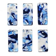 Cellulose Acetate(Resin) Links Connectors, Rectangle, Dark Blue, 22x10x2.5mm(KY-R025-03D)