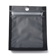 Plastic Zip Lock Bag, Storage Bags, Self Seal Bag, Top Seal, with Window and Hang Hole, Rectangle, Black, 8x6x0.2cm, Unilateral Thickness: 3.1 Mil(0.08mm)(OPP-H001-03A-03)