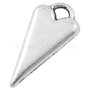 Tibetan Style Alloy Pendants, Heart, Cadmium Free & Nickel Free & Lead Free, Antique Silver, about 22mm long, 11mm wide, 3mm thick, hole: 3mm(X-LF9455Y-NF)