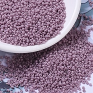 MIYUKI Round Rocailles Beads, Japanese Seed Beads, 11/0, (RR2024) Matte Opaque Dusty Orchid, 2x1.3mm, Hole: 0.8mm, about 1111pcs/10g(X-SEED-G007-RR2024)