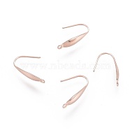 316 Surgical Stainless Steel Earring Hooks, Ear Wire, with Vertical Loop, Rose Gold, 20x4.5x1mm, Hole: 1.2mm, Pin: 0.8mm(X-STAS-P166-10RG)