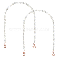ABS Plastic Imitation Pearl Bag Strap Chains, with Alloy Clasps, for Bag Straps Replacement Accessories, Antique White, 61cm, Beads: 10mm, 2pc(FIND-PH0001-74)