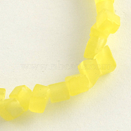 Cat Eye Glass Bead Strands, Chip, Yellow, 3~6x3~5x2~4mm, Hole: 1mm, about 512pcs/strand, 32.6 inch(CE-R010-01L)