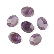 Natural Amethyst Cabochons, Oval, Faceted, 10x8x4mm(G-C146-02E)