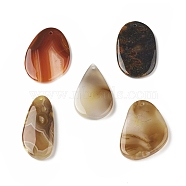 Natural Agate Pendants, Geometric Charm, Teardrop & Oval & Nuggets, Mixed Shapes, 47.5~51x23~35x5~8mm, Hole: 2~2.4mm(G-C054-02)