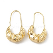 Brass Croissant Hoop Earrings for Women, Golden, 36x19.5x7mm, Pin: 0.9mm(KK-K271-07G)
