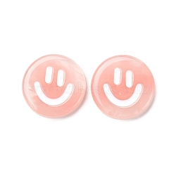 Resin Decoden Cabochons, Smiling Face, Pink, 22.5x5mm(RESI-M040-04A)