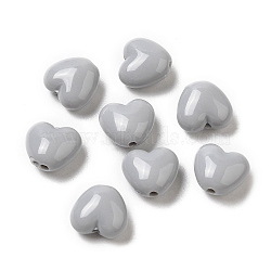 Opaque Acrylic Beads, Heart, Gray, 9x9.5x5.5mm, Hole: 1.5mm, about 1650pcs/500g(OACR-C016-32D)