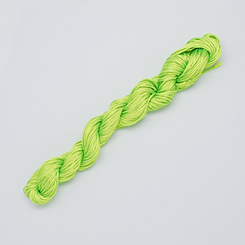 Nylon Thread, Nylon Jewelry Cord for Custom Woven Bracelets Making, Green Yellow, 1mm, about 26.24 yards(24m)/bundle, 10bundles/bag, about 262.46 yards(240m)/bag