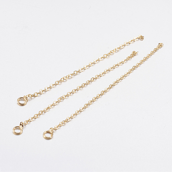 Brass Chain Extender, Real 18K Gold Plated, 70x1.5mm