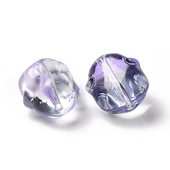 Transparent Czech Glass Beads, Rabbit, Slate Blue, 17.5x15x11.5mm, Hole: 1.4mm