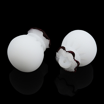 Opaque Resin Pendants, Purse Charm, White, 26~27x21~21.5mm, Hole: 1.4mm