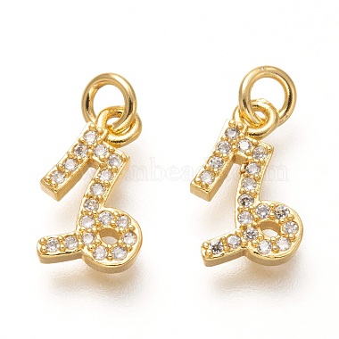 Real 18K Gold Plated Clear Constellation Brass+Cubic Zirconia Charms