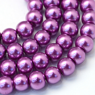 8mm MediumOrchid Round Glass Beads