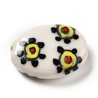 Handmade Printed Porcelain Beads(PORC-F005-01D)-2