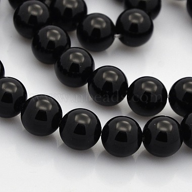 8mm Round Black Agate Beads