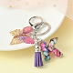 Resin Letter & Acrylic Butterfly Charms Keychain(KEYC-YW00001-11)-1