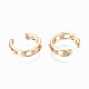 Brass Micro Pave Clear Cubic Zirconia Cuff Earrings(KK-S356-152G-NF)-2