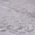 Baking Paint Transparent Glass Pendants, Teardrop, with Glitter Powder, White, 22.5x7x5mm, Hole: 1mm(FIND-WH20023-191-12)