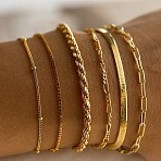 6Pcs 6 Styles Zinc Alloy Chain Bracelets Kit for Women, Golden, 7.87 inch(20cm)(WG2620E-02-1)