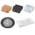 90Pcs 3 Colors Paper Jewelry Display Cards for Earring, with OPP Plastic Bags and Ear Nuts, Rectangle, Mixed Color, 4.6x7x0.04cm, 30pcs/color(CDIS-FS0001-30)